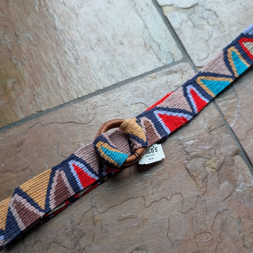 nwt vintage CHICO'S Y2K era woven guatemalan belt M L XL